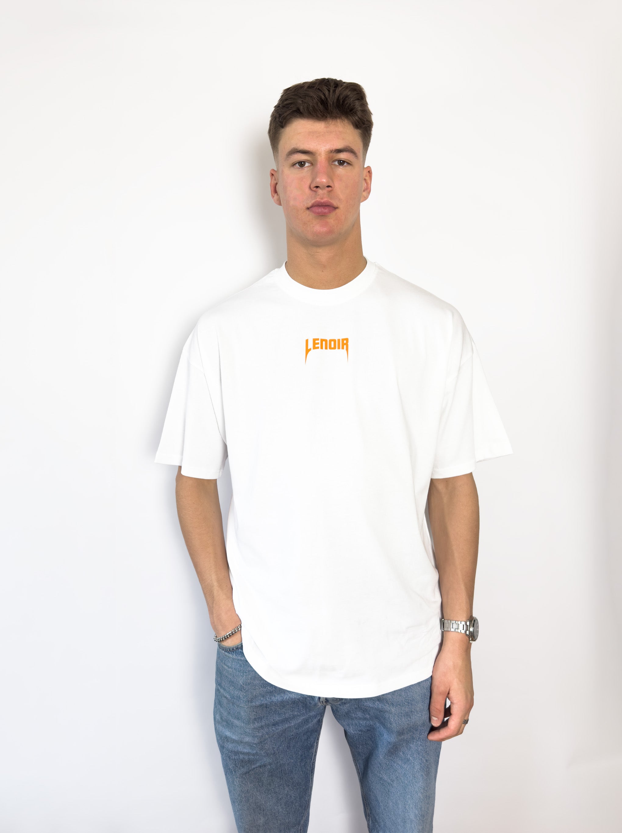 Orange Logo White T-Shirt