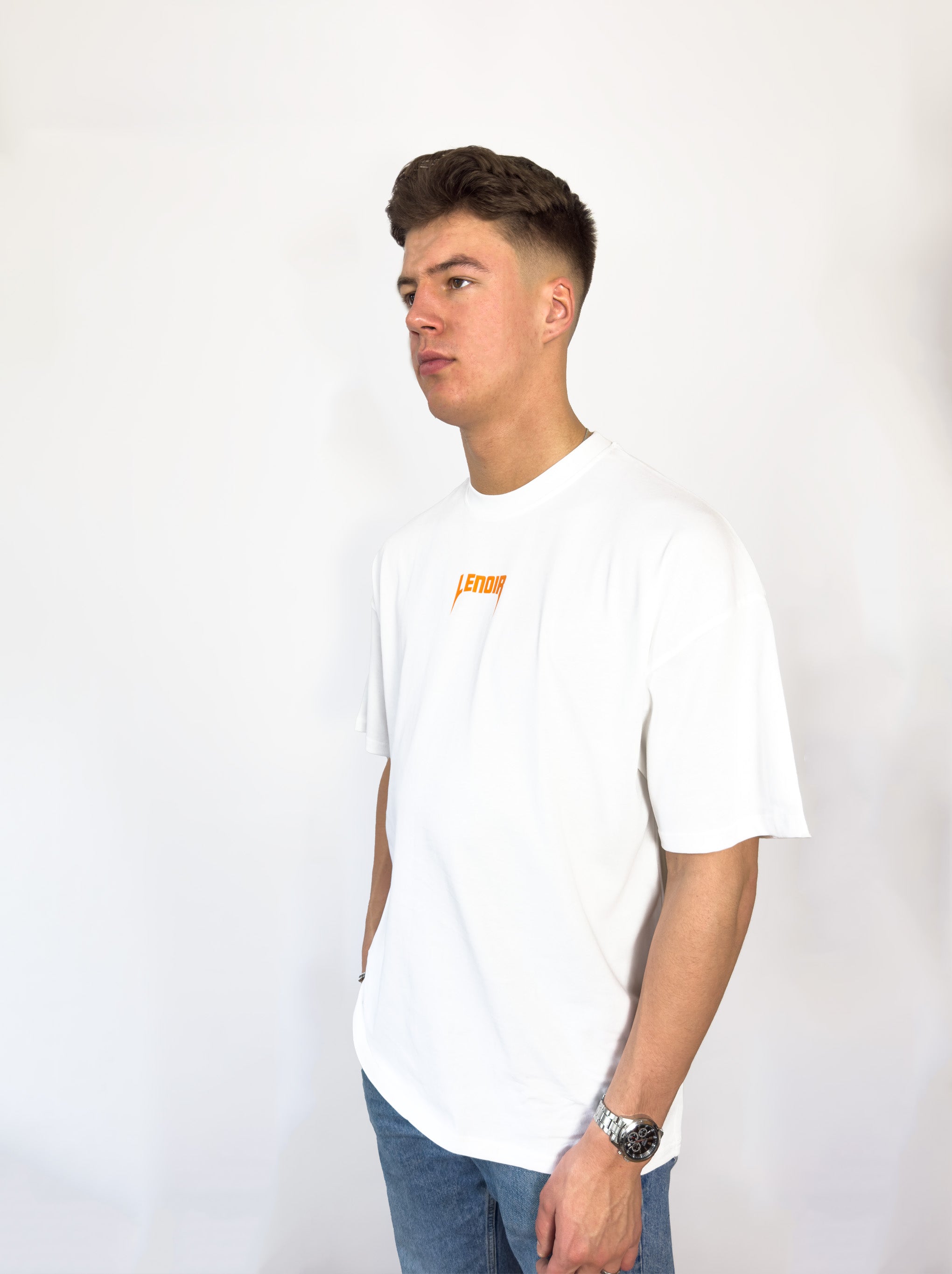 Orange Logo White T-Shirt