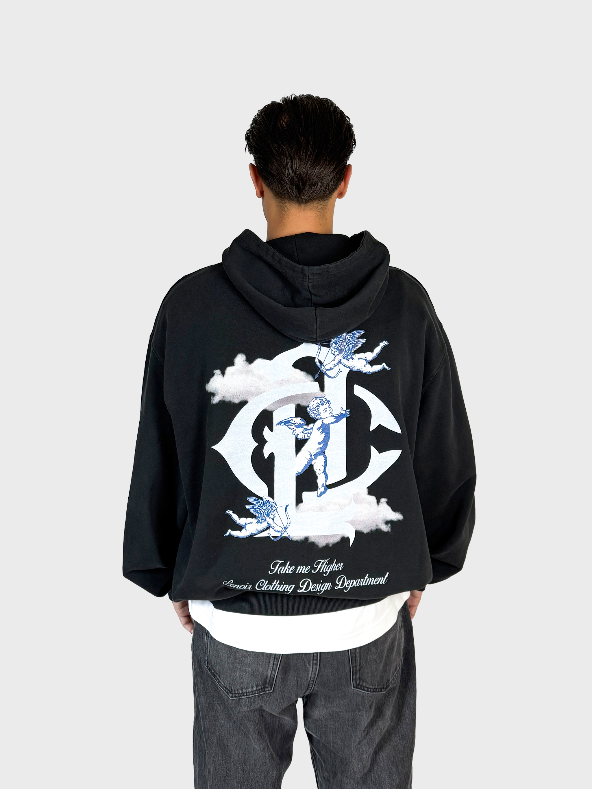 Take Me Higher Vintage Black Hoodie