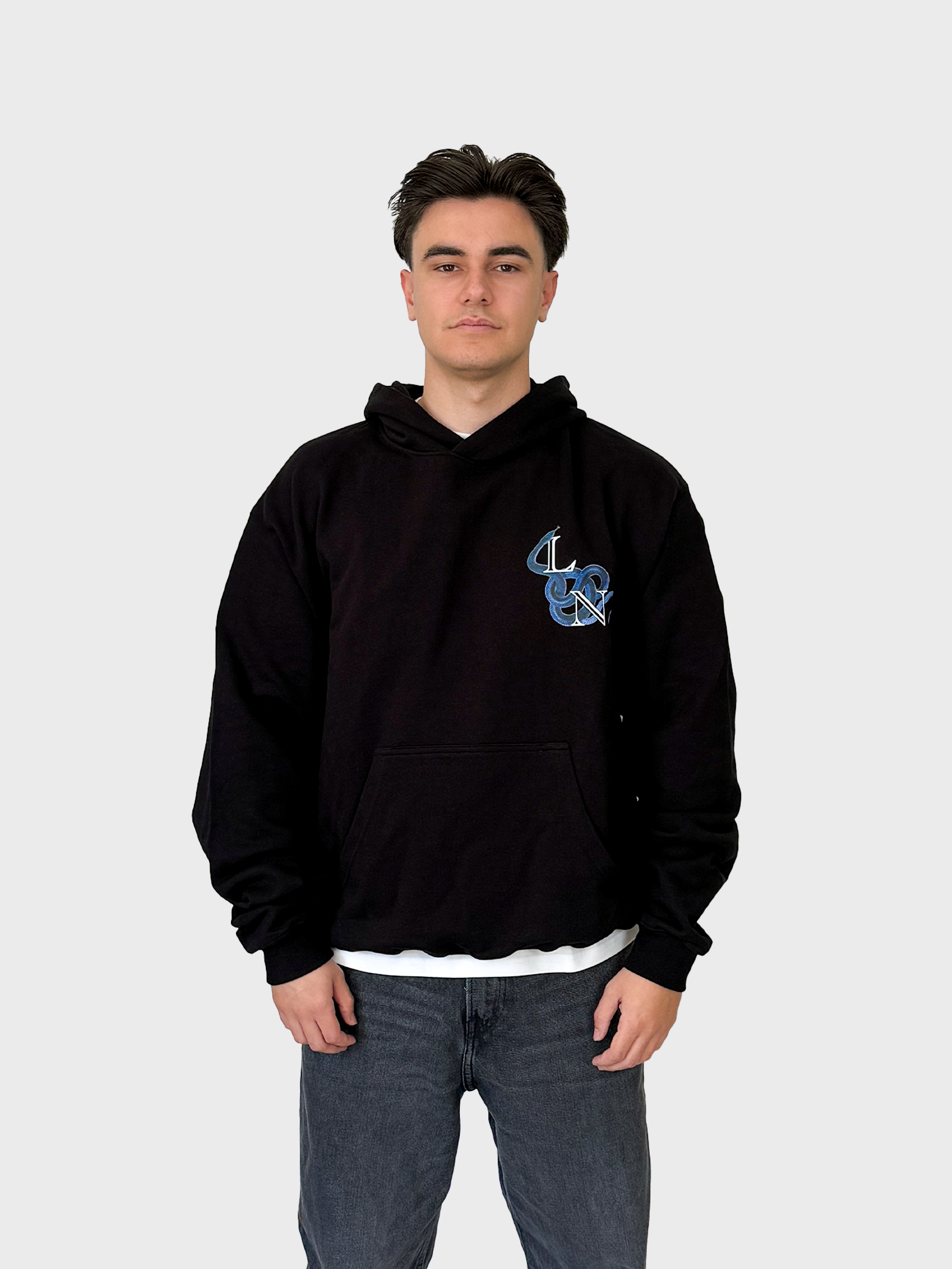 Blue Venom Black Hoodie