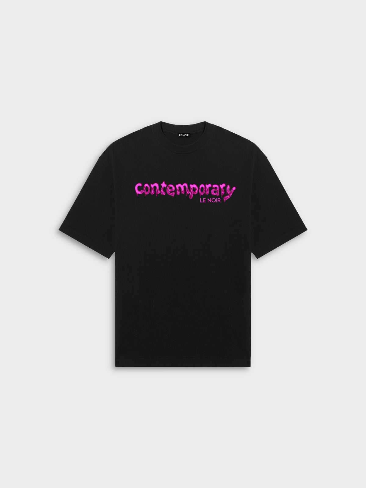 Pink Contemporary Black T-Shirt
