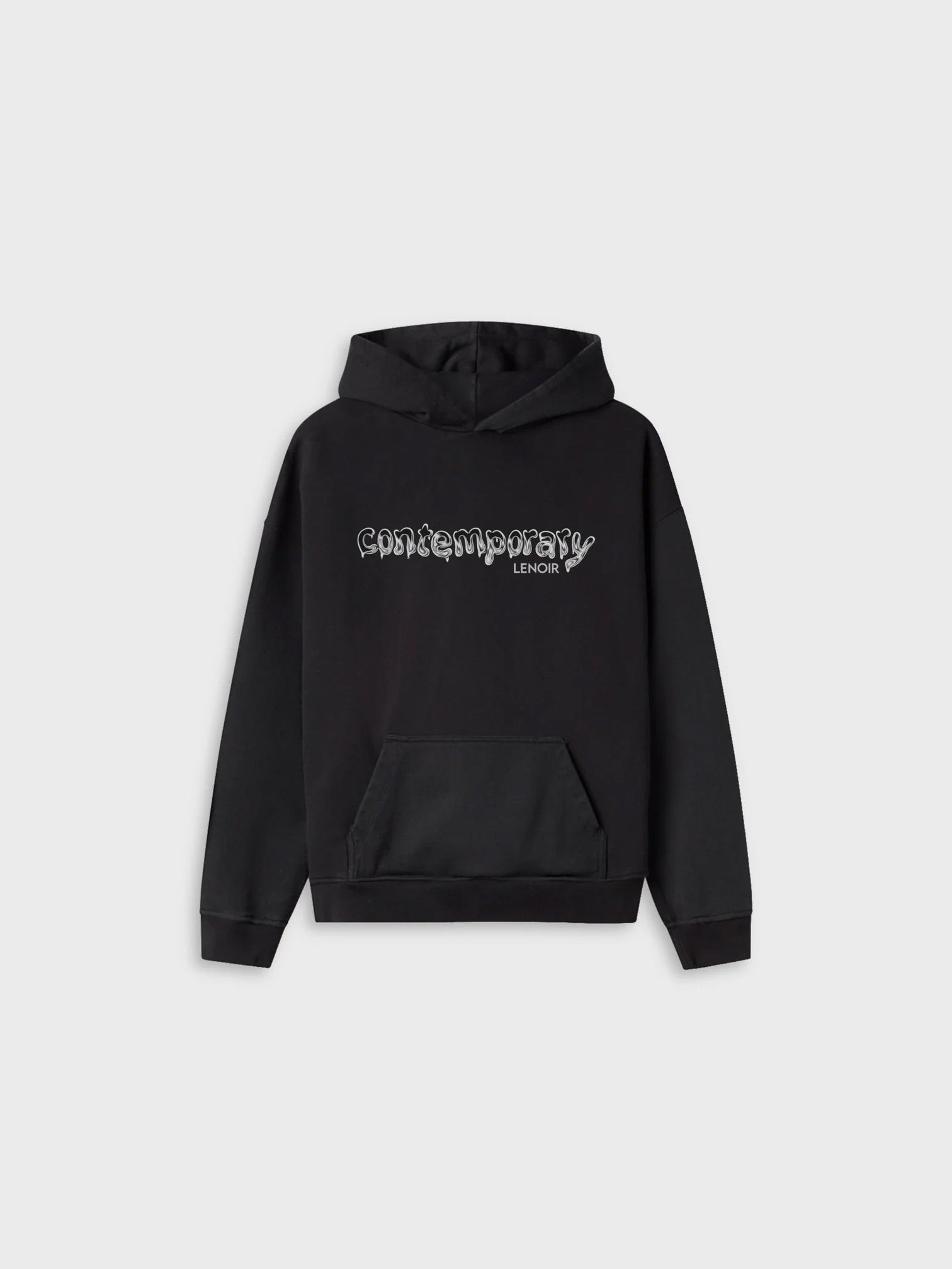Silver Contemporary Black Hoodie